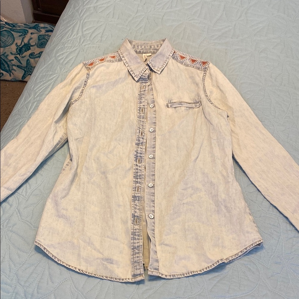Light Denim Button-Up Shirt